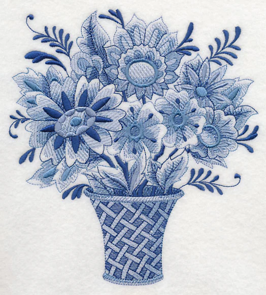 Delft Blue Flower Basket - Image 4