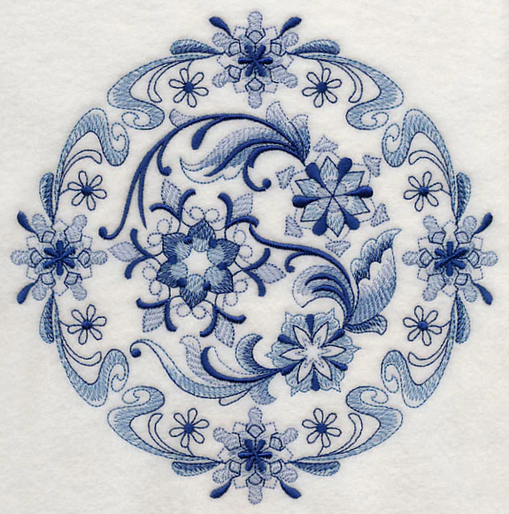 Delft Blue Snowflake Medallion 1 - Image 6