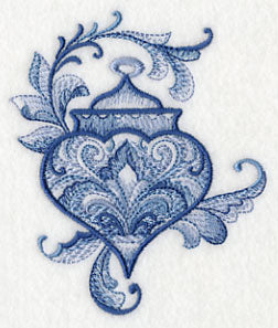 Delft Blue Swirls Ornament - Image 2