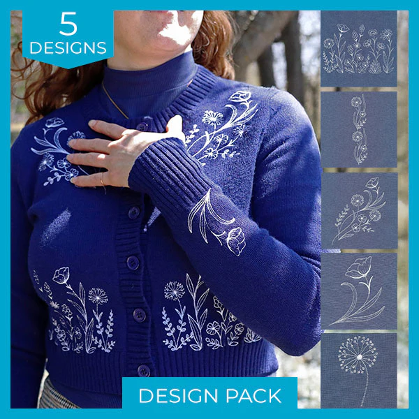 Delicate Blooms (Whitework) Design Pack - Image 41