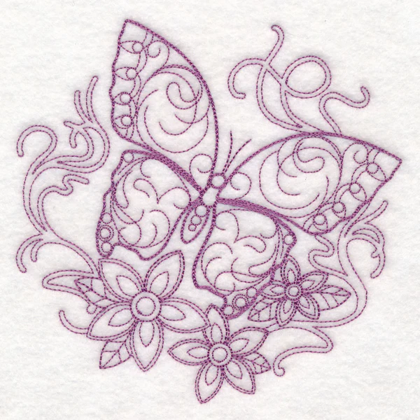 Delicate Butterfly Doodle (Vintage) - Image 3