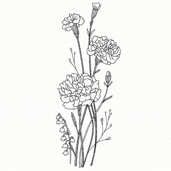 Delicate Carnation Stems (Vintage) - Image 2