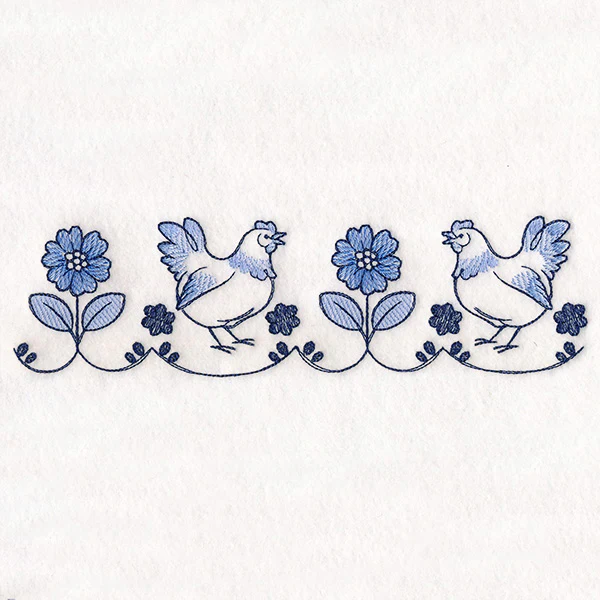 Delicate Delft Blue Border- Chicken - Image 3