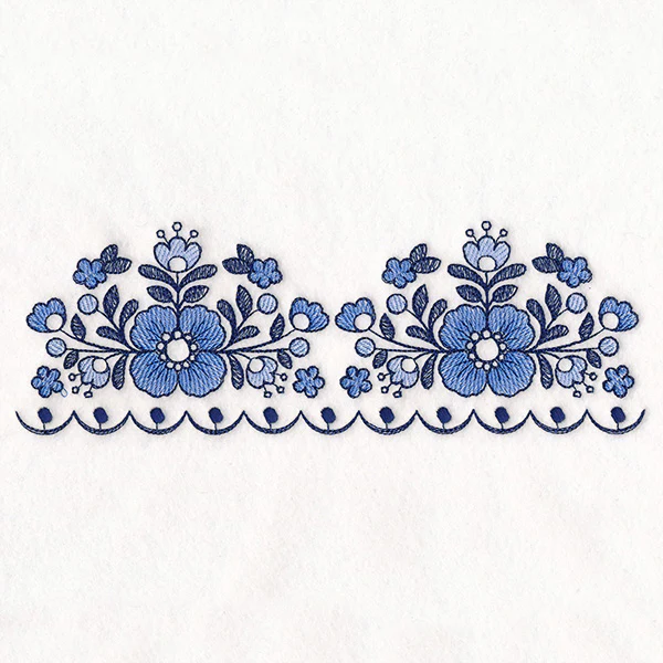 Delicate Delft Blue Border - Flower 2 - Image 3