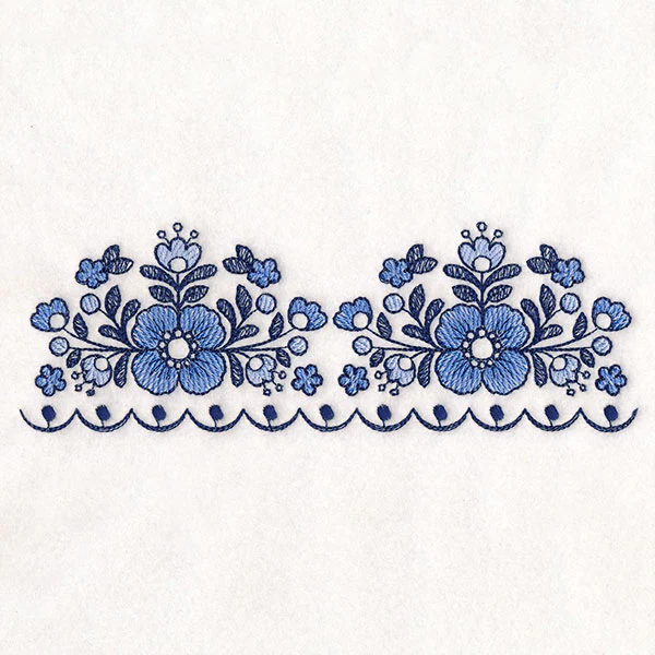 Delicate Delft Blue Border - Flower 2 - Image 5