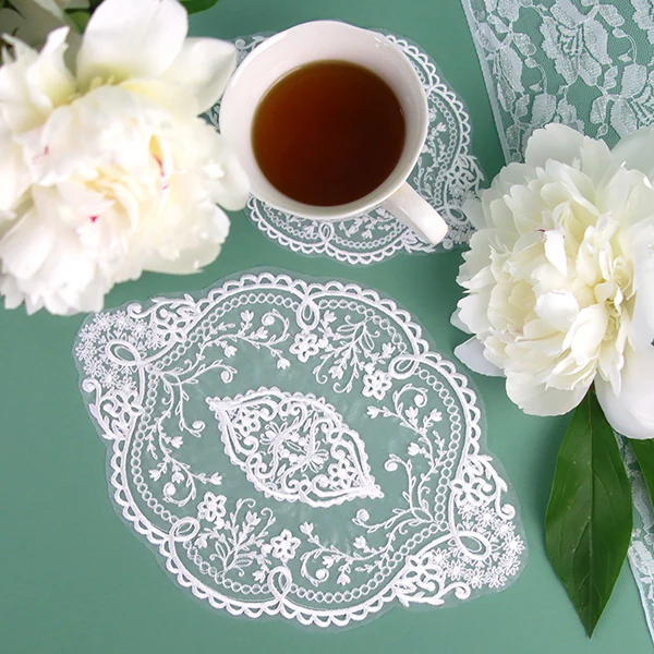 Delicate Floral Doily (Organza) - Image 5