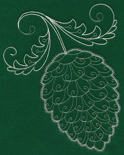 Delicate Whitework Pinecone
