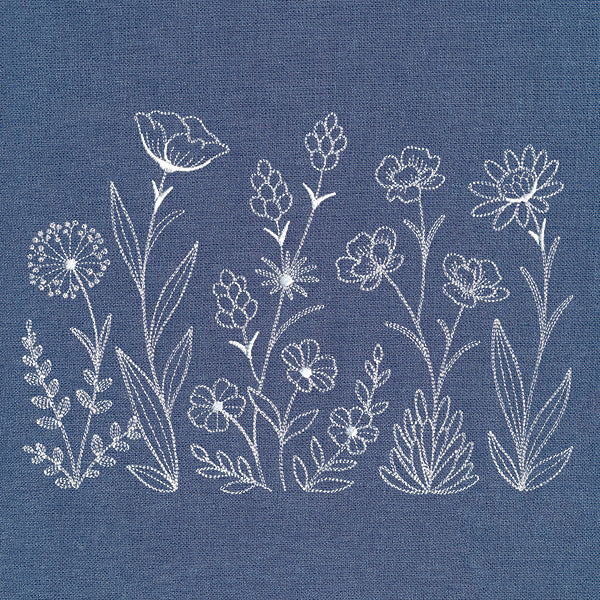 Delicate Wildflower Meadow Border (Whitework) - Image 21