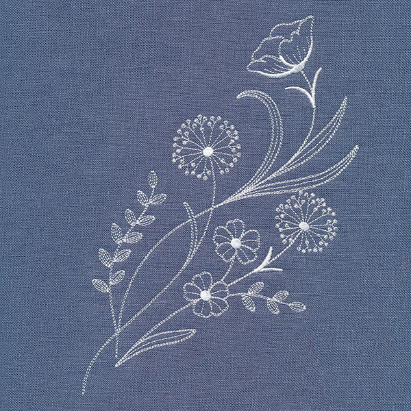 Delicate Wildflower Spray (Whitework) - Image 47