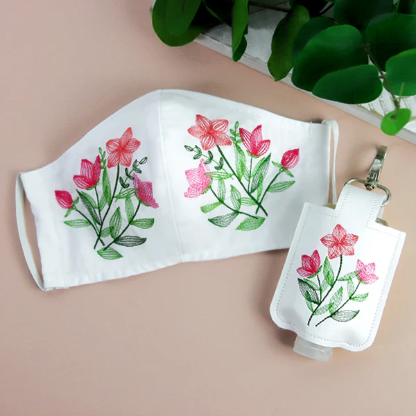 Delicate Wildflowers Hand Sanitizer Keychain (In-the-Hoop) - Image 3