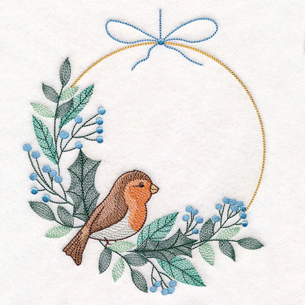 Delicate Winter Robin Wreath - Image 4