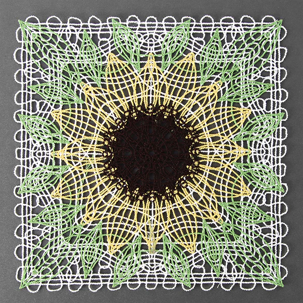 Delightful Sunflower Granny Square (Battenburg Lace)