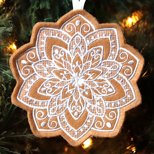 Deluxe Gingerbread Cookie - Poinsettia (In-the-Hoop) - Image 6