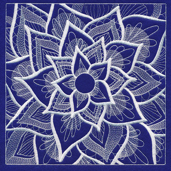 Divine Floral Square (Whitework)