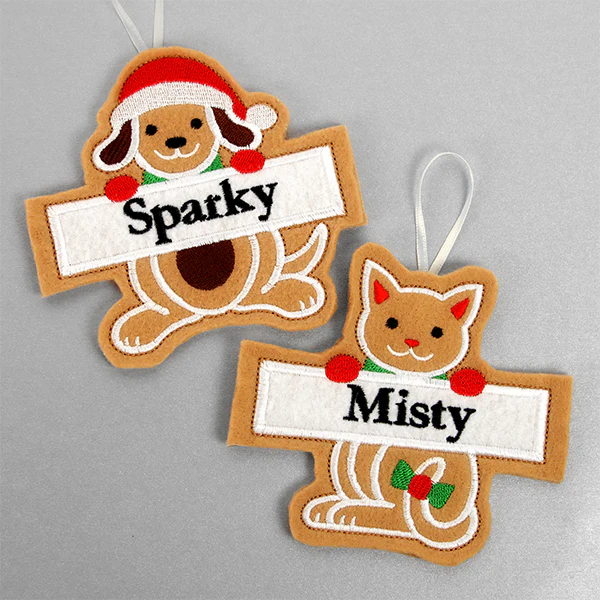 Dog Gingerbread Ornament (In-the-Hoop) - Image 4