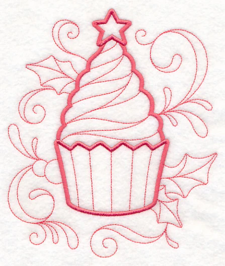 Doodle Christmas Cupcake