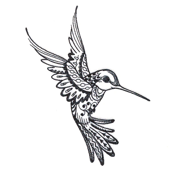 Doodle Treasures - Hummingbird (Blackwork) - Image 4