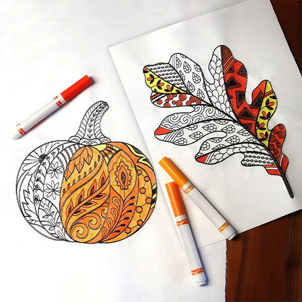 Doodle Treasures - Oak Leaf (Blackwork) - Image 2