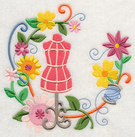 Dress Form & Flowers Wreath - Image 3