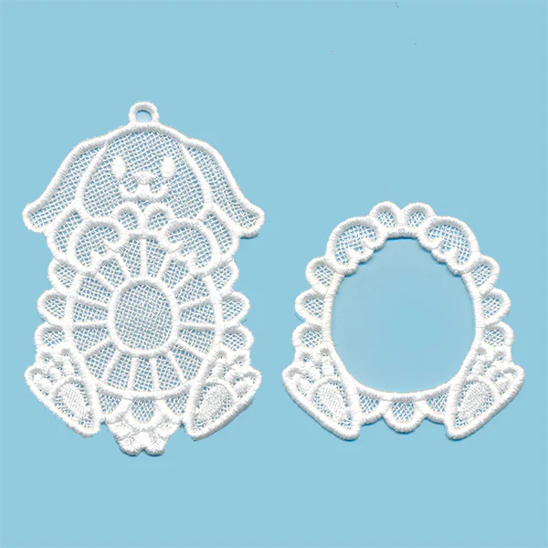 Easter Bunny Frame Ornament (Lace) - Image 3