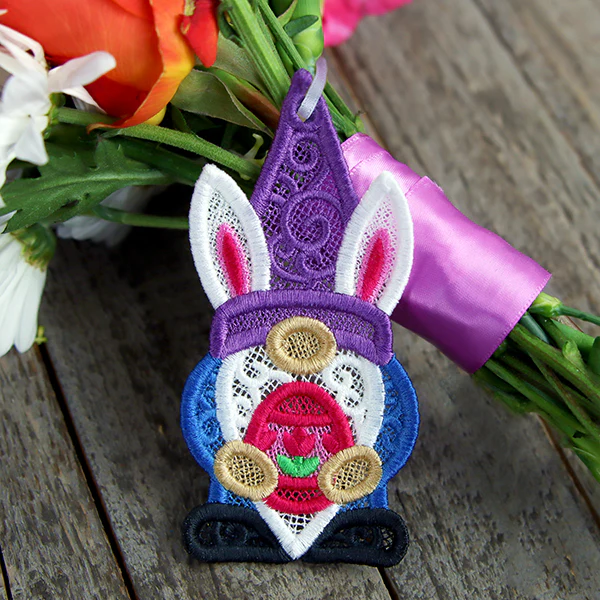 Easter Egg Hunt Gnome Ornament (Lace) - Image 4