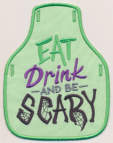 Eat Drink and Be Scary Bottle Apron (In-the-Hoop)