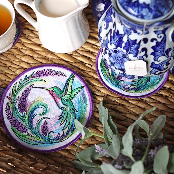 Lavender Hummingbird Trivet (In-the-Hoop) - Image 2