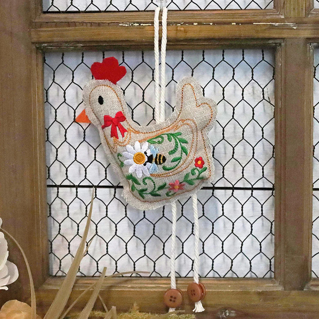 Floral Hen Stuffie (In-the-Hoop) - Image 4