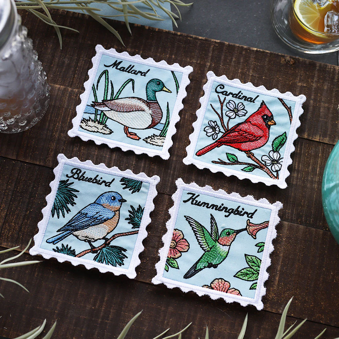 Lace Edge Bird Stamp Coaster - Mallard (In-the-Hoop) - Image 2