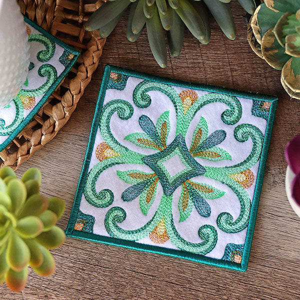 Elegant Color Theory Square Coaster (In-the-Hoop) - Image 6
