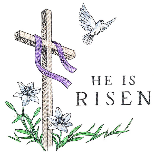Elegant He is Risen Cross with Dove - Image 9
