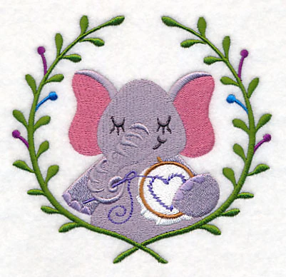 Elephant Embroidering Laurel - Image 4