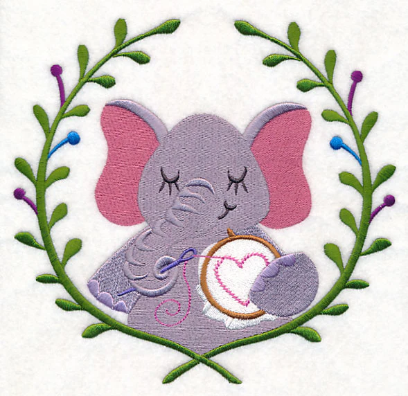 Elephant Embroidering Laurel - Image 6