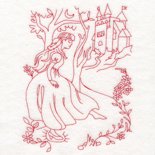 Enchanted Fairy Tale - Cinderella (Redwork) - Image 6
