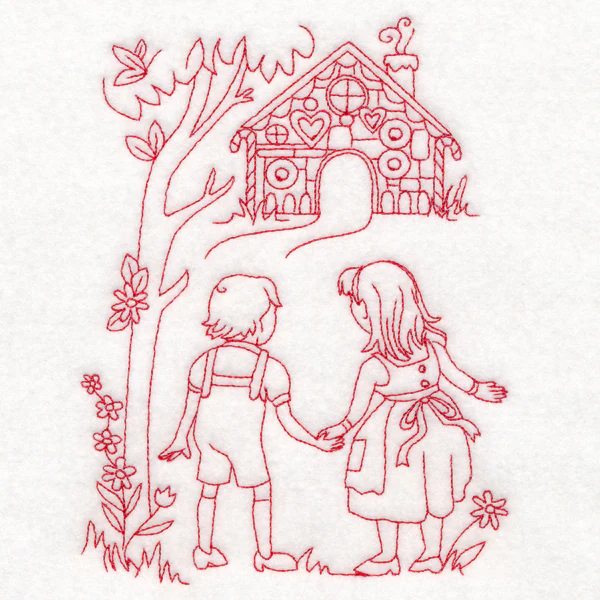 Enchanted Fairy Tale - Hansel and Gretel (Redwork) - Image 2