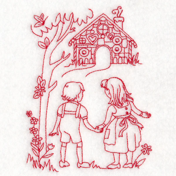 Enchanted Fairy Tale - Hansel and Gretel (Redwork) - Image 4
