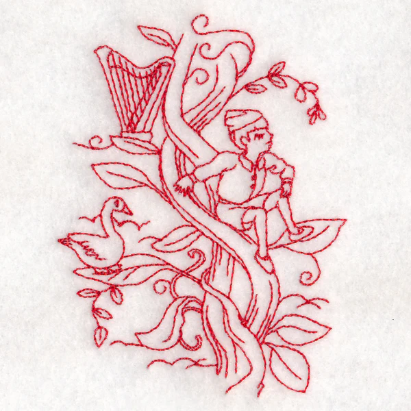 Enchanted Fairy Tale - Jack and the Beanstalk (Redwork) - Image 5