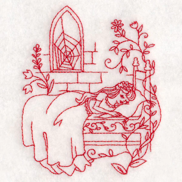 Enchanted Fairy Tale - Sleeping Beauty (Redwork) - Image 5