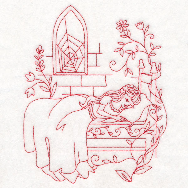 Enchanted Fairy Tale - Sleeping Beauty (Redwork) - Image 6