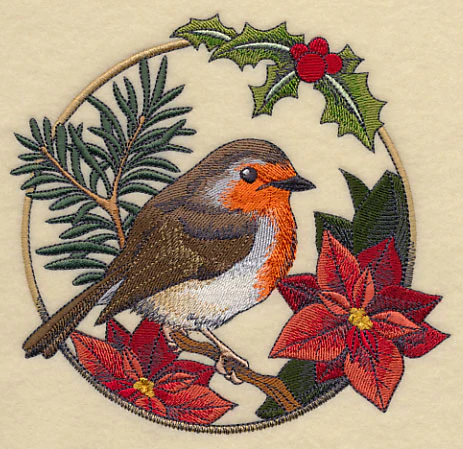 European Robin in Christmas Blooms - Image 3