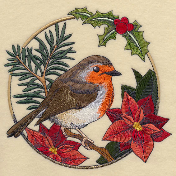 European Robin in Christmas Blooms - Image 6