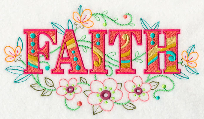 Faith with Vintage Flower Fade