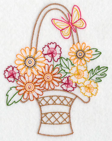 Fall Flower Basket (Vintage) - Image 2