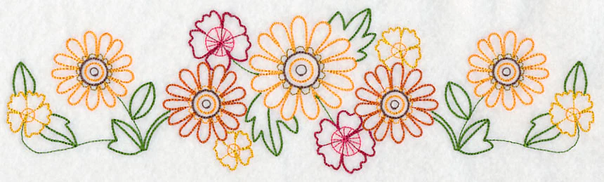 Fall Flower Border (Vintage)