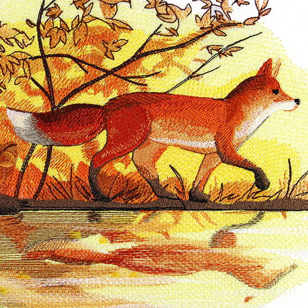 Fall Fox by Water - Image 2