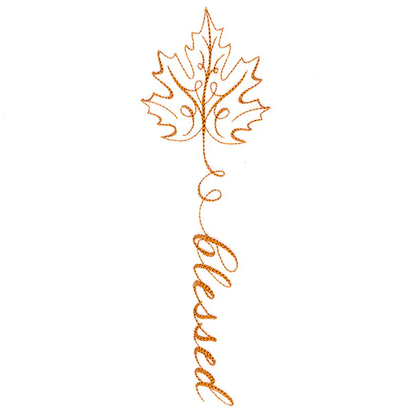 Fall Leaves Calligraphy - Blessed - Image 4