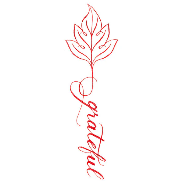 Fall Leaves Calligraphy - Grateful