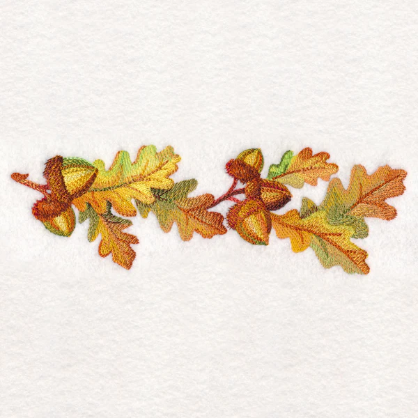 Fall Oak Leaves Border in Watercolor - Image 2
