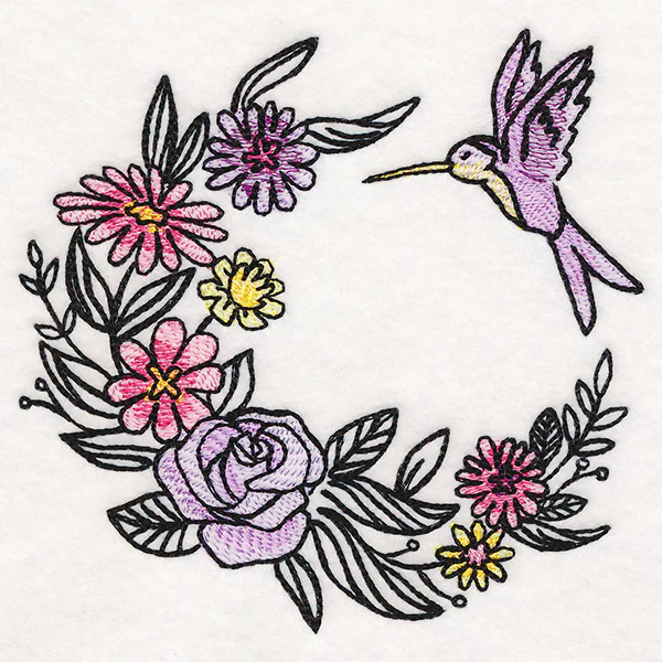 Fanciful Flutters Hummingbird Wreath in Watercolor - Image 4
