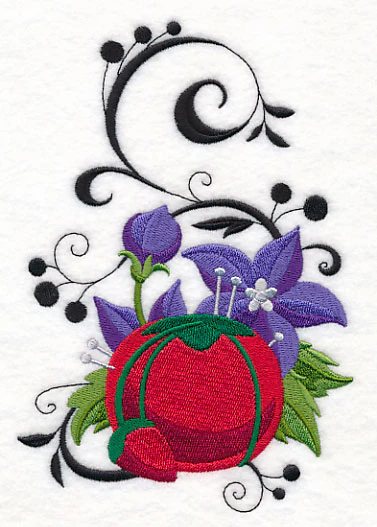 Fanciful Pincushion with Balloon Flowers - Image 4